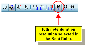 BeatRulerInSequentNoteEntryModeWith16Selected