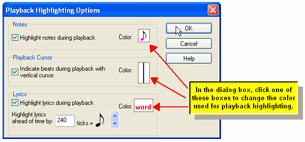 PlaybackHighlightColorSelection