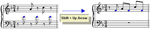 ShiftNoteUpStaff