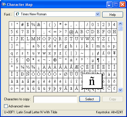 CharacterMapInternationCharSelected