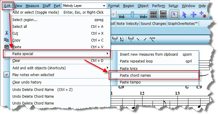 ChordName-EditPasteSpecialChordNames