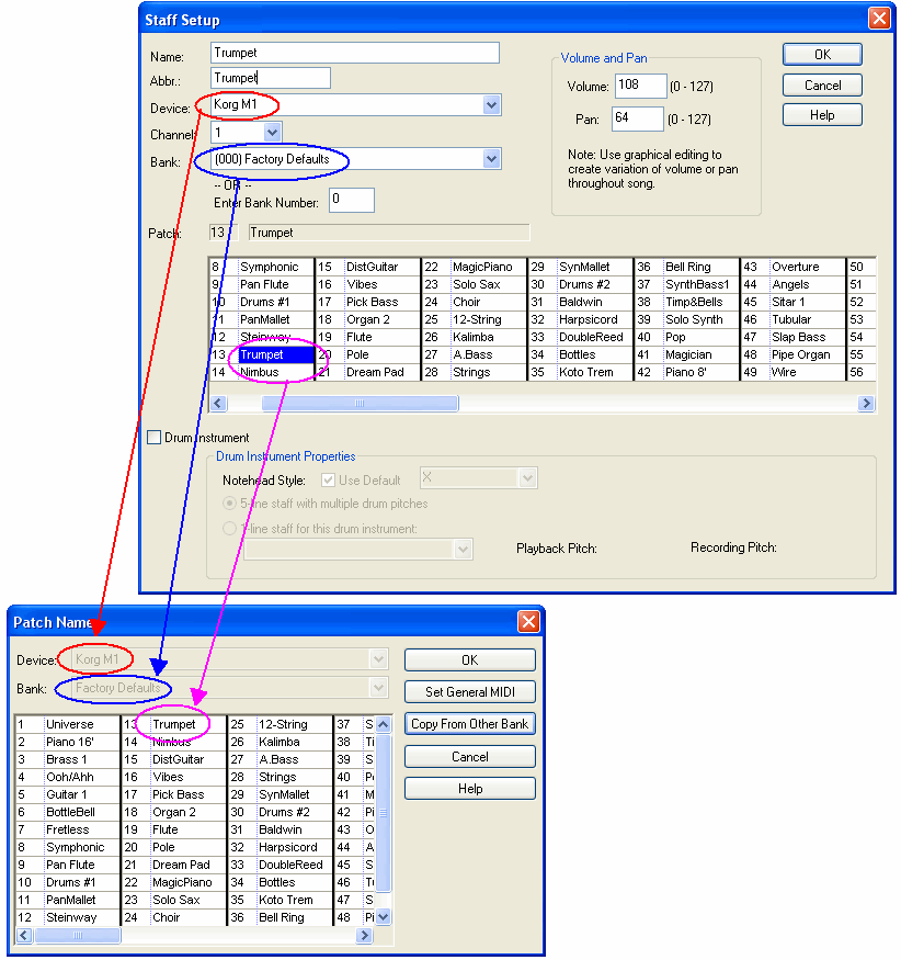 PatchNamesDlgRelationshipToTrackSetup