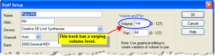 TrackSetupVaryingVolume