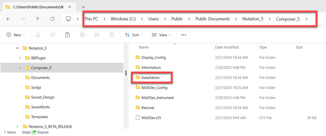 Installation backup folder location