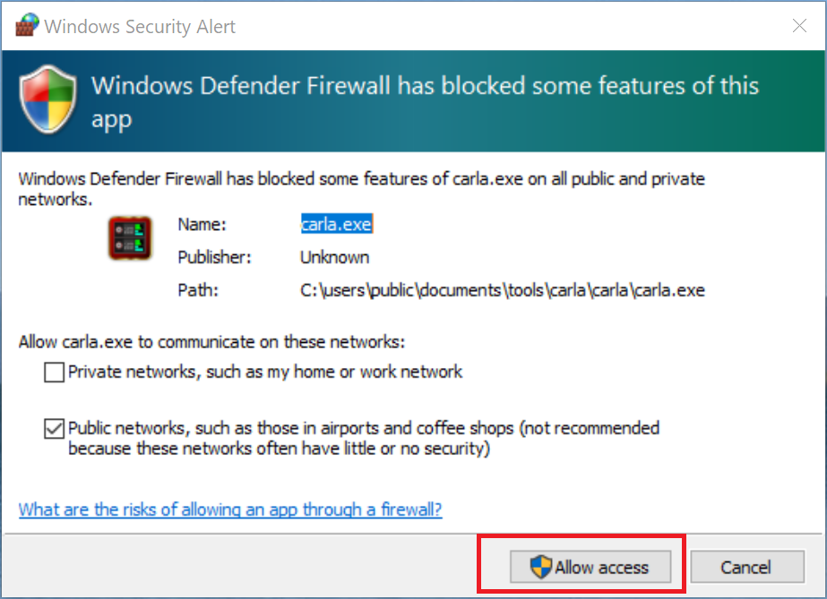 RealTime-Carla-WindowsDefender-AllowAccess