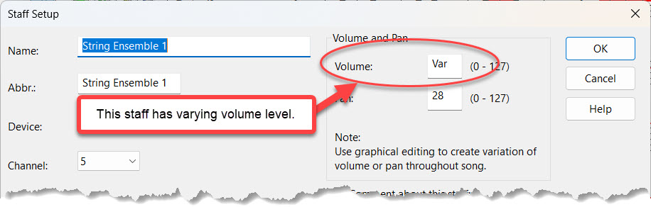 TrackSetupVaryingVolume