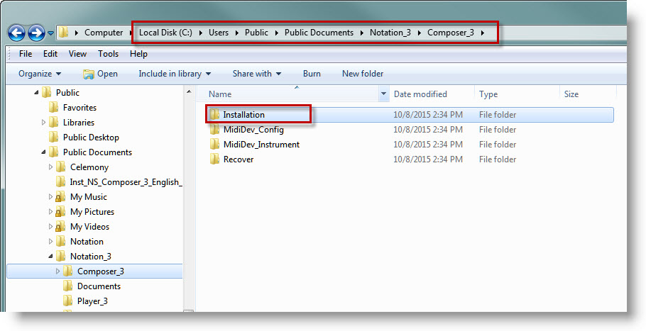 Installation backup folder location